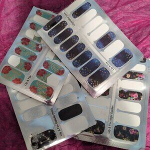 4 Lily & Fox Fingernail Polish Partial Sticker/Wrap Sets